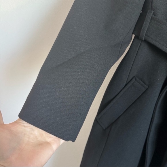 J. Crew Factory Belted Wool-Blend Coat in Black Size: 4P, NWT - Picture 9 of 11